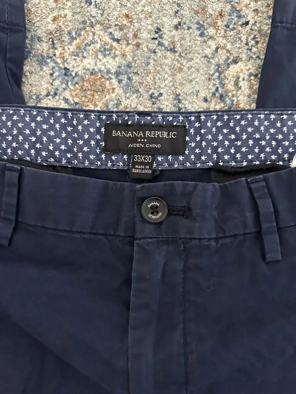 Banana Republic Aiden Chino Pants Navy Blue Size 33x30